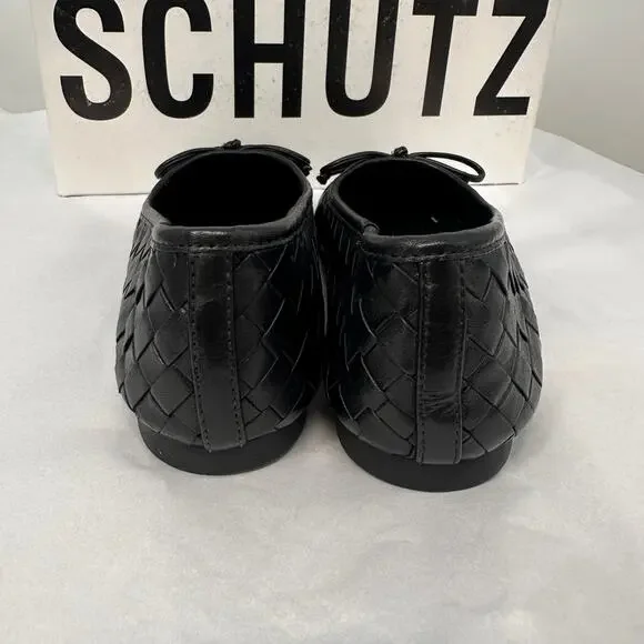 SCHUTZ New in Box Arissa Woven Ballet Square Toe Flat in Black // 6 - Picture 6 of 13